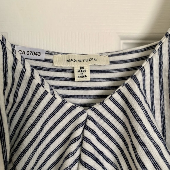 Striped Maxi Dress with Ruffled Bodice - Picture 5 of 9